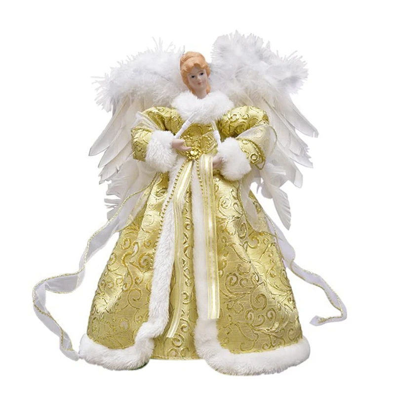 

Christmas Angel Tree Topper With LED Light Angel Christmas Treetop Figurine Seasons Of Holiday Décor Top Decoration