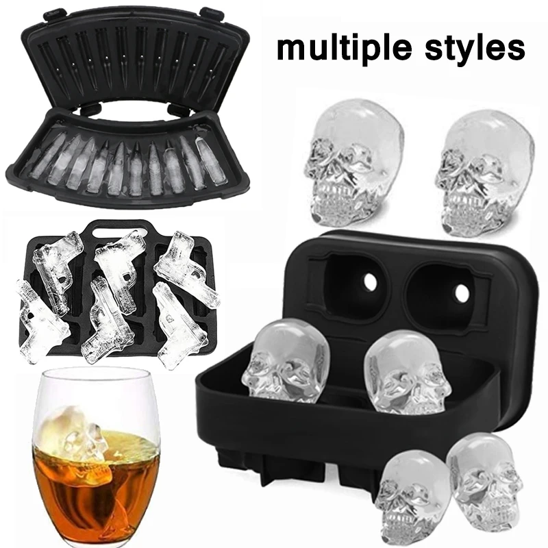 Ice Cube Maker DIY Creative Silica Gel Gun Bullet Skull Shape Tray Mold Home Bar Party Cool Whiskey Wine Ice Cream Bar Tool 2021
Ice Cube Maker DIY Creative Silica Gel Gun Bullet Skull Shape Tray Mold Home Bar Party Cool Whiskey Wine Ice Cream Bar Tool 2021