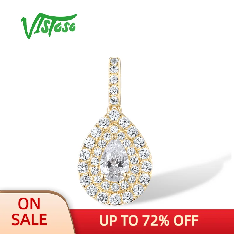VISTOSO Pure 9K 375 Yellow Gold Pendant For Women Pear Sparkling White Cubic Zirconia Pendant Delicate Gorgeous Fine Jewelry
VISTOSO Pure 9K 375 Yellow Gold Pendant For Women Pear Sparkling White Cubic Zirconia Pendant Delicate Gorgeous Fine Jewelry