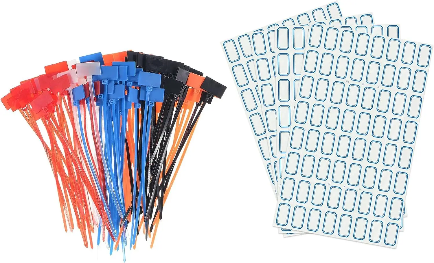 

Tcenofoxy 100pcs Nylon Cable Ties Tags Label Marker Self-Locking for Marking Organizing 5 Colors