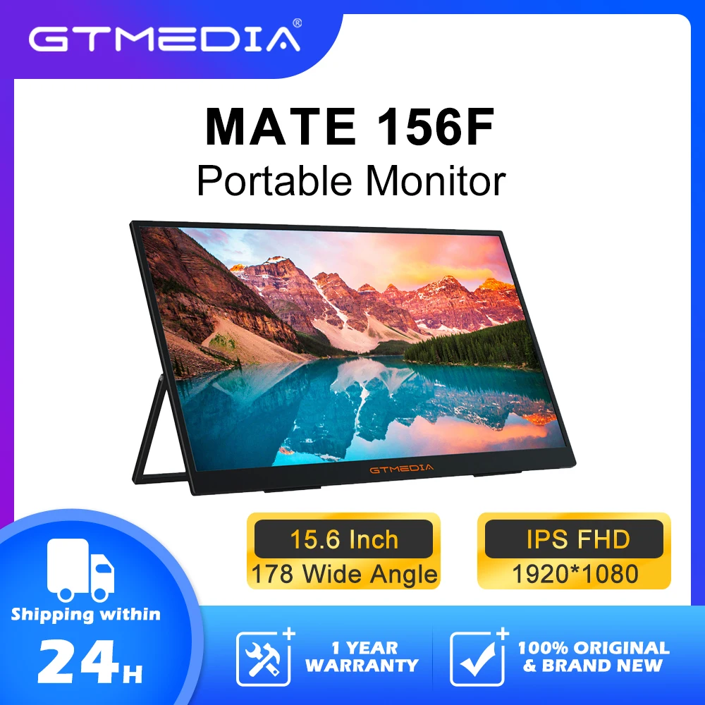 GTMEDIA MATE 156F Portable Monitor 1080P IPS FHD Screen 178 Wide Viewing Angle HDR Support Audio Video Input For Smartphone PC
GTMEDIA MATE 156F Portable Monitor 1080P IPS FHD Screen 178 Wide Viewing Angle HDR Support Audio Video Input For Smartphone PC