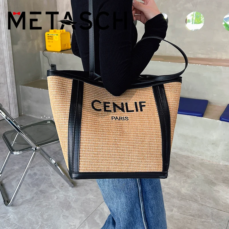 METASCH Versatile Large Capacity Bag Women's Holiday Bag 2022 New Fashion Beach Straw Woven Bag Summer Shoulder Bag Tote Bag
METASCH Versatile Large Capacity Bag Women's Holiday Bag 2022 New Fashion Beach Straw Woven Bag Summer Shoulder Bag Tote Bag