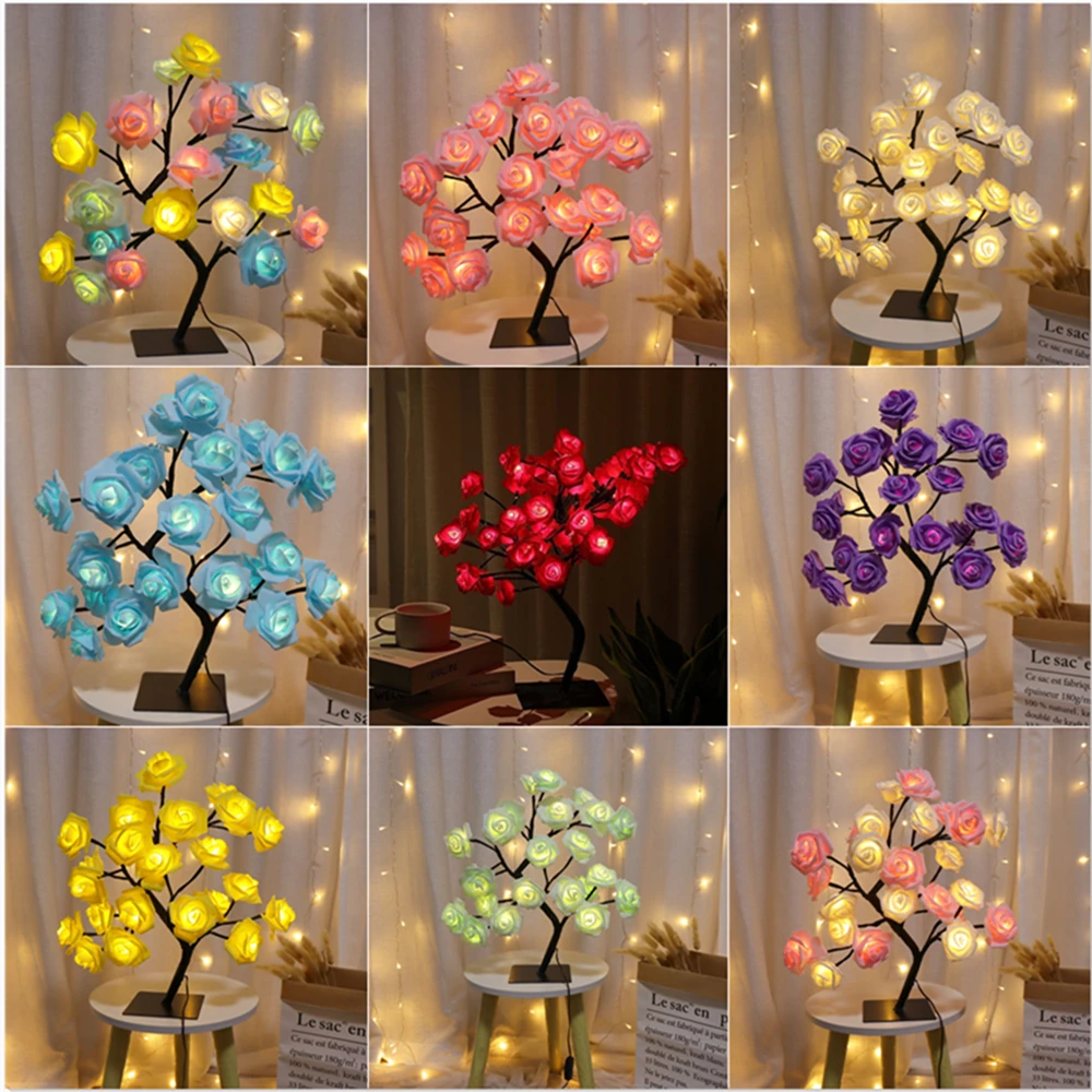 24 LED Rose Artifical Flower Table Lamp USB Christmas Tree Fairy Lights Night Lights Home Party Wedding Bedroom Decoration Gift
24 LED Rose Artifical Flower Table Lamp USB Christmas Tree Fairy Lights Night Lights Home Party Wedding Bedroom Decoration Gift