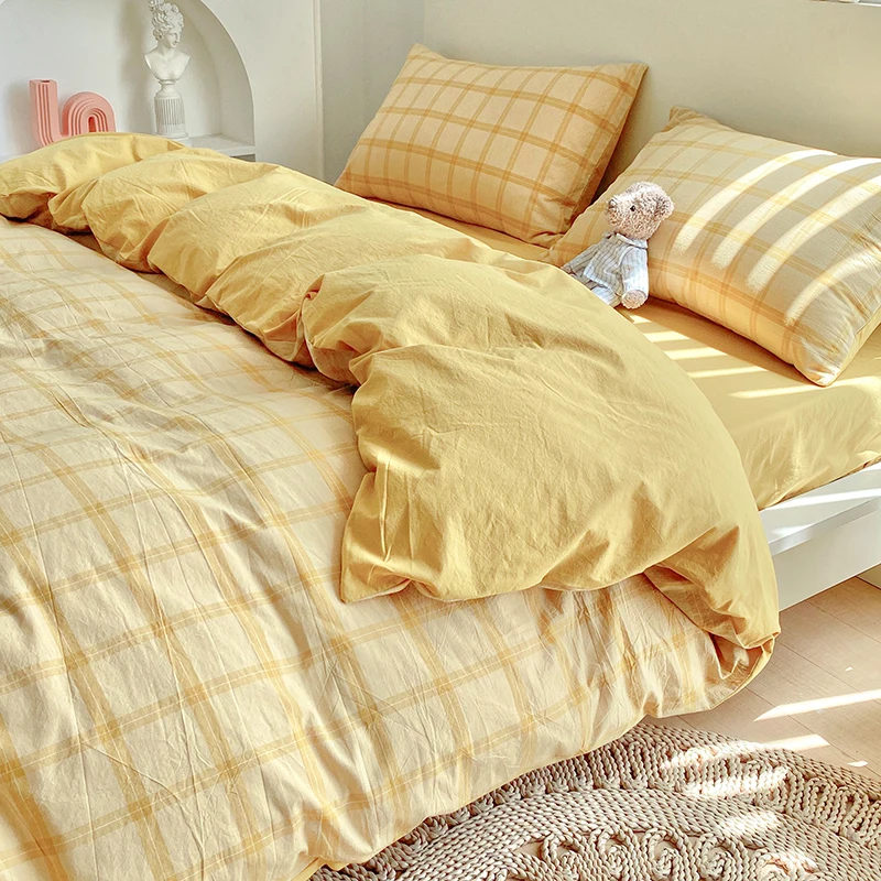 Four Seasons Washed Cotton Four-Piece Set All Cotton Pure Cotton 100 Three-Piece Bed Sheet Quilt Cover Summer Fitted Sheet
Four Seasons Washed Cotton Four-Piece Set All Cotton Pure Cotton 100 Three-Piece Bed Sheet Quilt Cover Summer Fitted Sheet