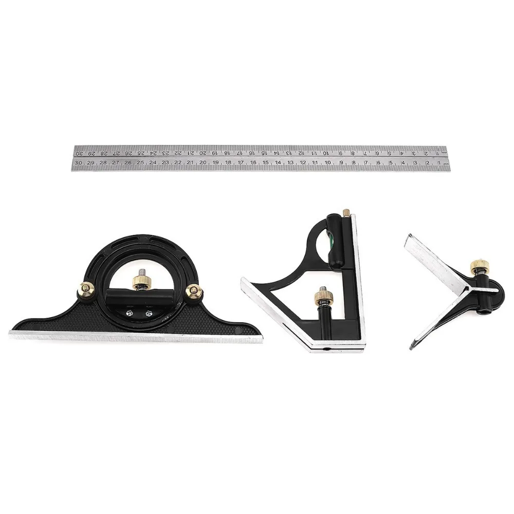 Measuring Tool Combination Angle Ruler 300MM Stainless Steel 180 Degree Function Woodworking Angle Ruler with Level
Measuring Tool Combination Angle Ruler 300MM Stainless Steel 180 Degree Function Woodworking Angle Ruler with Level