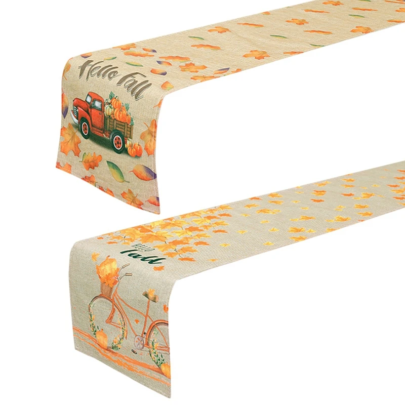 PHFU-Fall Thanksgiving Day Table Runner With Maple Leaves And Pumpkin Autumn Family Gather Table Decoration 
PHFU-Fall Thanksgiving Day Table Runner With Maple Leaves And Pumpkin Autumn Family Gather Table Decoration