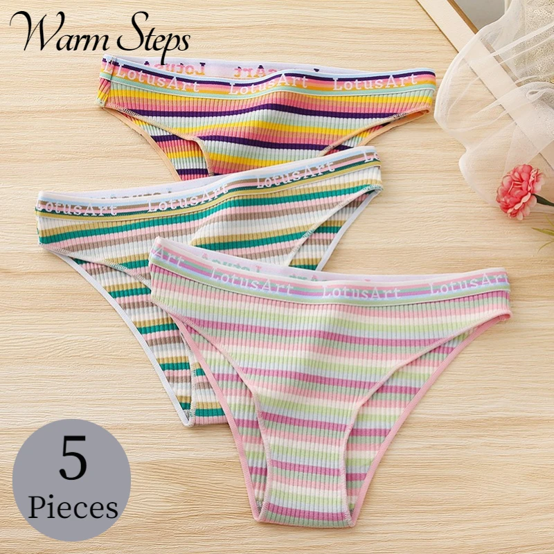 WarmSteps 5PCS/Set Cotton Women's Panties Fashion Striped Underwear Comfortable Breathable Briefs Sexy Lingerie Sport Underpants
WarmSteps 5PCS/Set Cotton Women's Panties Fashion Striped Underwear Comfortable Breathable Briefs Sexy Lingerie Sport Underpants
