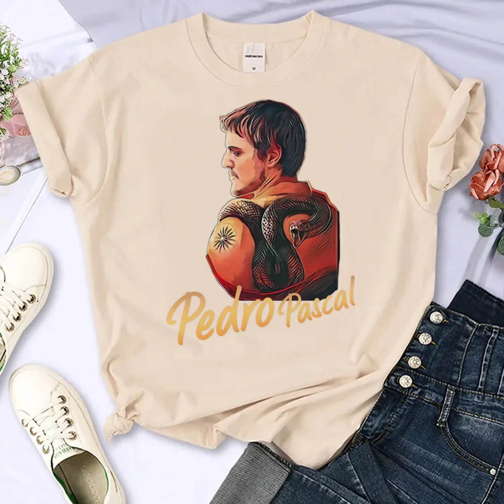 

Pedro Pascal t shirt women comic Tee female harajuku designer y2k clothing