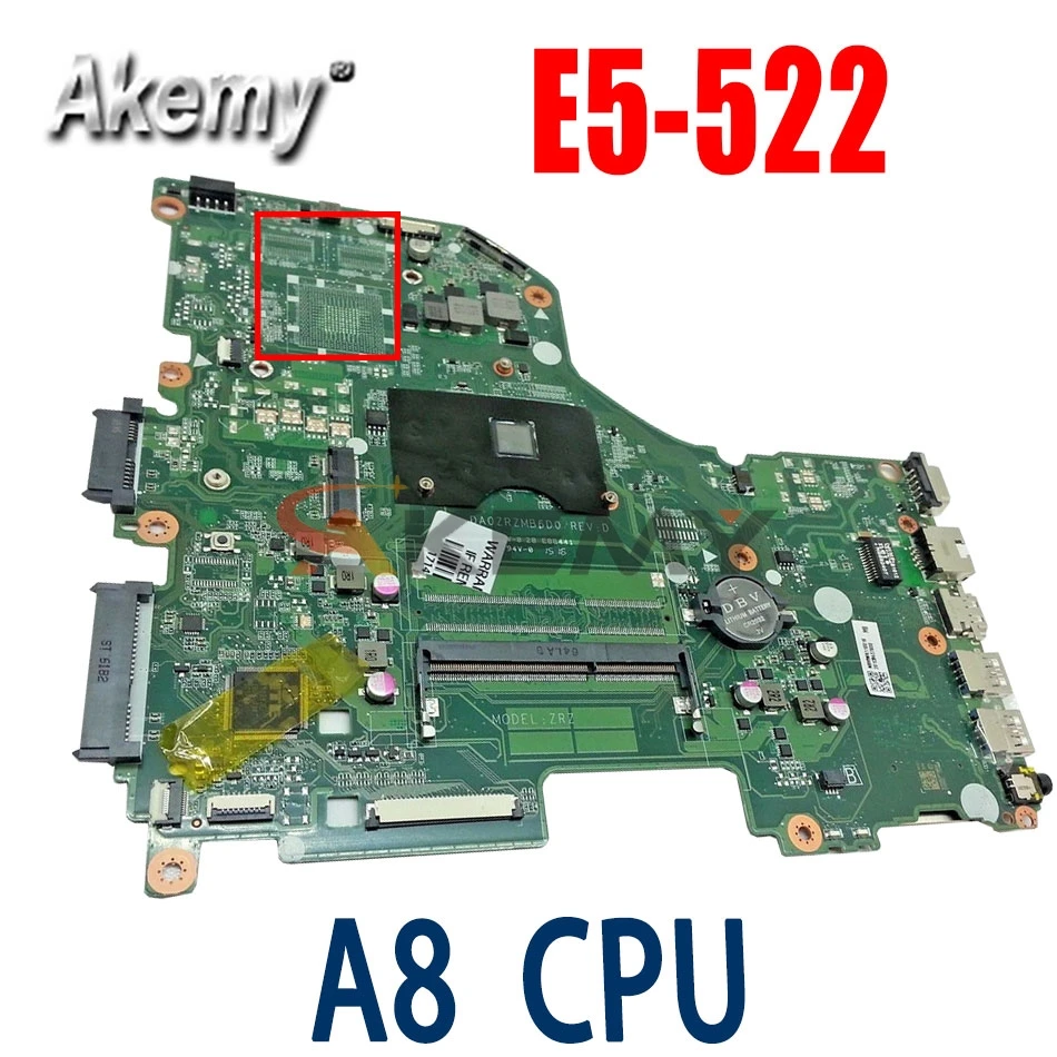 Akemy DA0ZRZMB6D0 REV:D For Acer E5-522 motherboard Mainboard ZRZ NB.MVH11.001 DDR3 100% test OK UMA CPU: A8 CPU
Akemy DA0ZRZMB6D0 REV:D For Acer E5-522 motherboard Mainboard ZRZ NB.MVH11.001 DDR3 100% test OK UMA CPU: A8 CPU