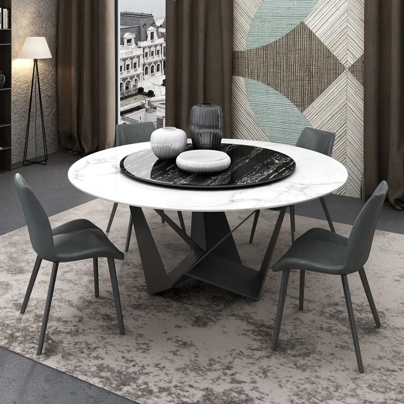Carbon Steel Dining Table With Turntable Restaurant Furniture Sets Kitchen Chairs light luxurious and simple Modern
Carbon Steel Dining Table With Turntable Restaurant Furniture Sets Kitchen Chairs light luxurious and simple Modern