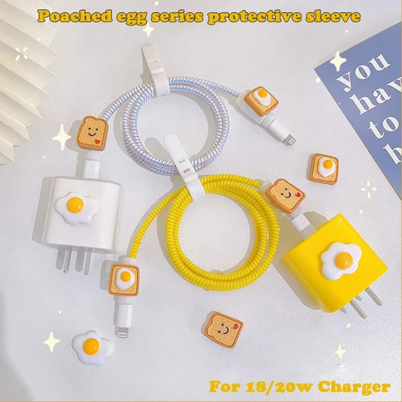Poached Egg Cable Protectors Set For iPhone 12 13Pro Fast Charging Protector USB Data Cable Line Protection Sprial Cable Winder
Poached Egg Cable Protectors Set For iPhone 12 13Pro Fast Charging Protector USB Data Cable Line Protection Sprial Cable Winder