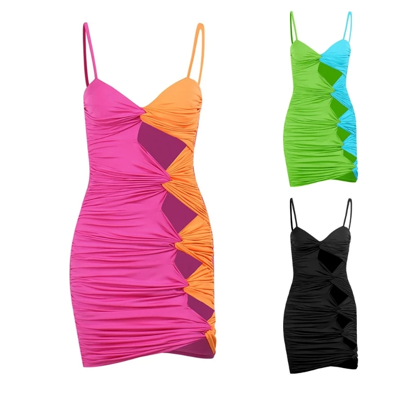 Sexy Ruched V Neck Skirts Bodycon Hollows Dresses Sleeveless Backless Camisole P8DB
Sexy Ruched V Neck Skirts Bodycon Hollows Dresses Sleeveless Backless Camisole P8DB