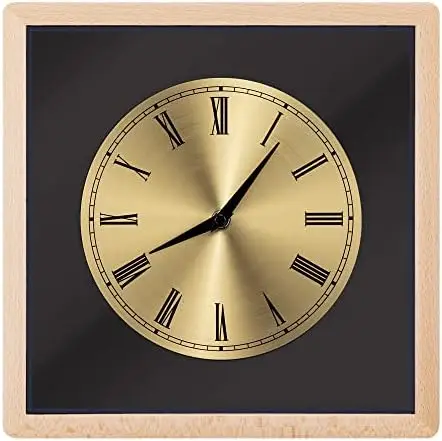 

Reloj de Pared Vintage - Reloj Decorativo de Madera Retro - para Cocina salón Comedor - Diseño Cuadrado de 30 CM Dorado