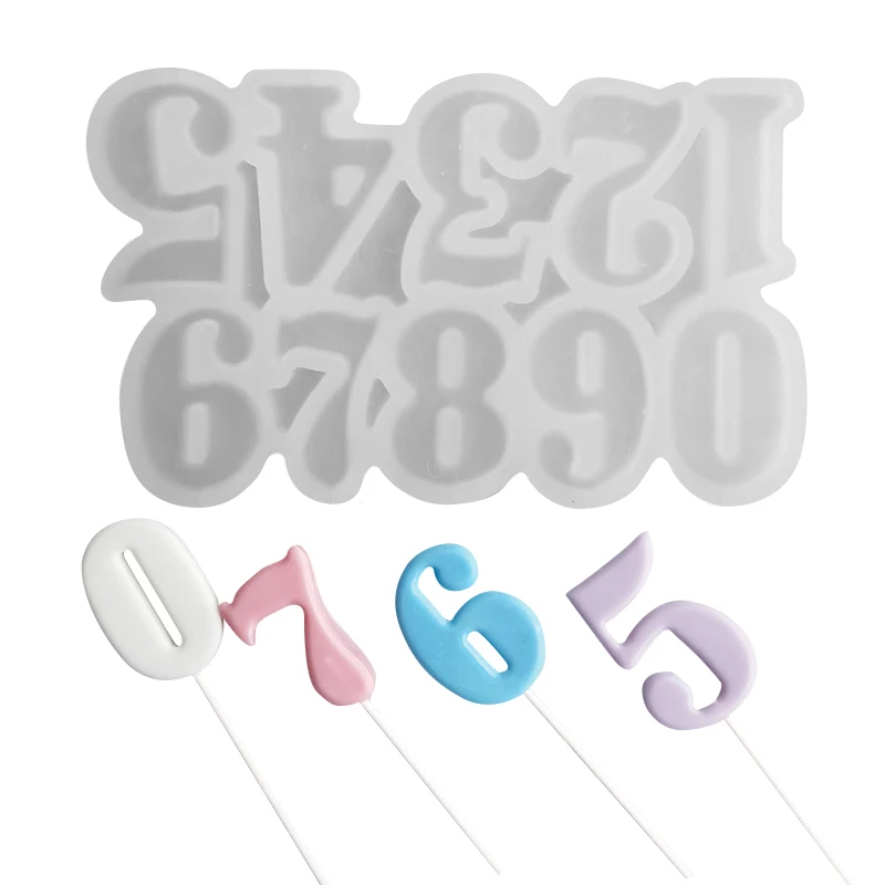 Numeric Shaped Chocolate Mold DIY Lollipop Candy Silicone Mold 0-9 Number Mould for Cake Decorating Tools Baking Accessories
Numeric Shaped Chocolate Mold DIY Lollipop Candy Silicone Mold 0-9 Number Mould for Cake Decorating Tools Baking Accessories