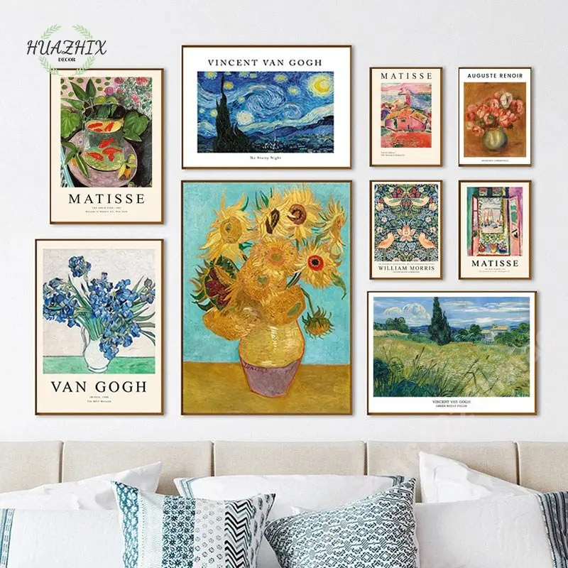 

Картина на холсте Ван Гога Матисс Пикассо Вильям плакаты принты для гостиной домашний декор абстрактные цветы настенные картины