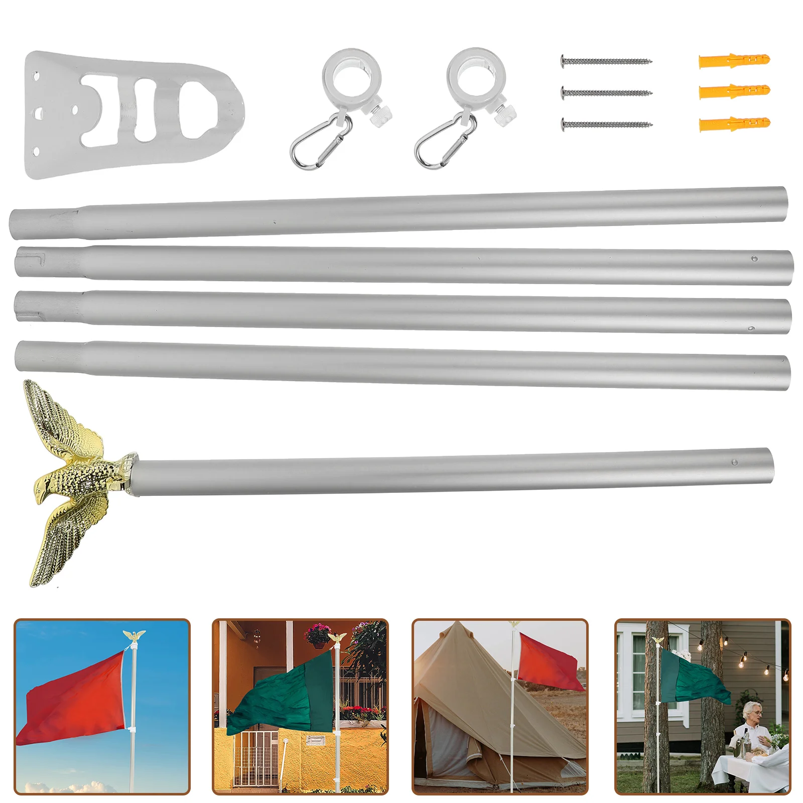 Useful Detachable Sturdy Residential Flagpoles Garden Flag Holder Eagle Flag Pole Topper Truck Flag Mount
Useful Detachable Sturdy Residential Flagpoles Garden Flag Holder Eagle Flag Pole Topper Truck Flag Mount