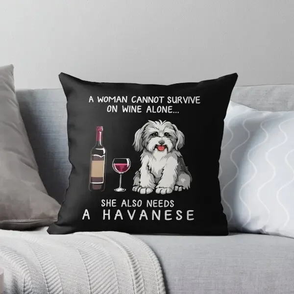 Наволочка Havanese And Wine с забавным принтом собаки свадебная декоративная наволочка