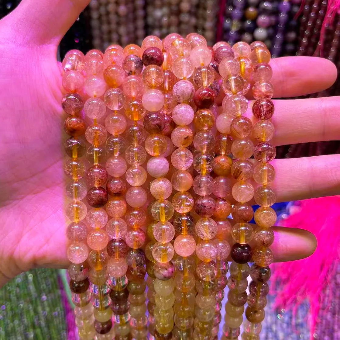 Top Grade Natural Colorful Rutilated Quartz Stone Beads 4/6/8MM Round Golden Yellow Hair Crystal Gem Bead For DIY Jewelry Making
Top Grade Natural Colorful Rutilated Quartz Stone Beads 4/6/8MM Round Golden Yellow Hair Crystal Gem Bead For DIY Jewelry Making