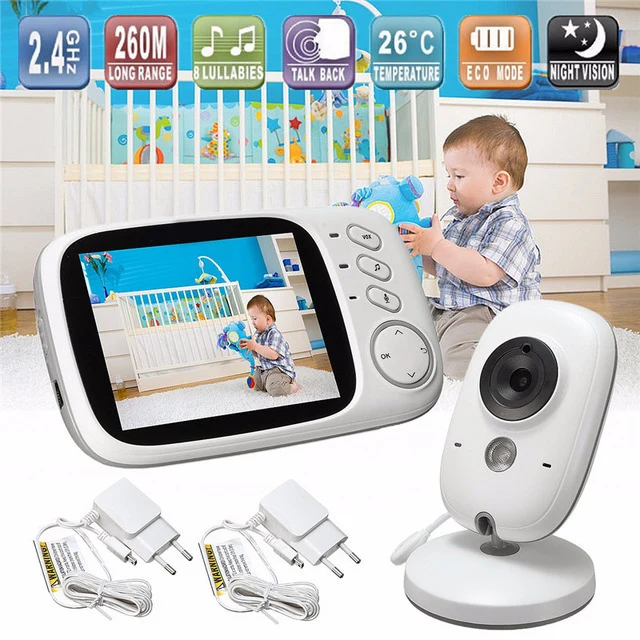 Wireless Baby Monitor 3.2 Inch LCD IR Night Vision 2 Way Talk 8 Lullabies Temperature Monitor Video Nanny Radio Baby Camera
Wireless Baby Monitor 3.2 Inch LCD IR Night Vision 2 Way Talk 8 Lullabies Temperature Monitor Video Nanny Radio Baby Camera