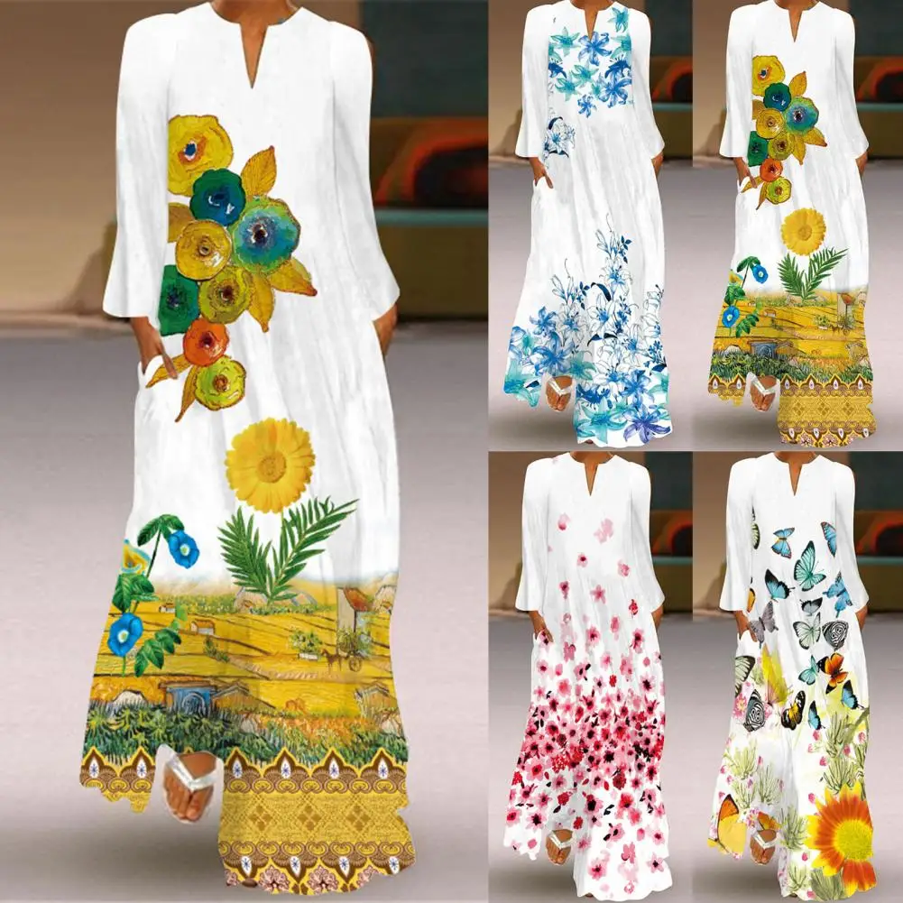 Lady Dress Long Sleeve Bohemian Style Butterfly Floral Print Long Sleeve Casual Dress for Stage Show
Lady Dress Long Sleeve Bohemian Style Butterfly Floral Print Long Sleeve Casual Dress for Stage Show