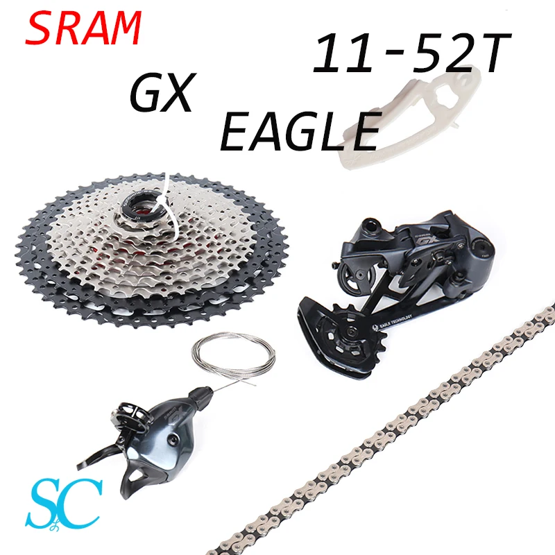 SRAM GX EAGLE 1X12 Speed Bike Kit Rear Derailleur Shifter Lever Trigger Chain 11-52T Cassette Freewheel HG Hub Bicycle Groupset
SRAM GX EAGLE 1X12 Speed Bike Kit Rear Derailleur Shifter Lever Trigger Chain 11-52T Cassette Freewheel HG Hub Bicycle Groupset