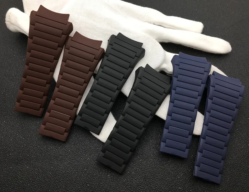 Top quality 23x33mm watchband soft silicone rubber PU belt for Porsche strap design blue black brown Watch Band 6620 free tools
Top quality 23x33mm watchband soft silicone rubber PU belt for Porsche strap design blue black brown Watch Band 6620 free tools