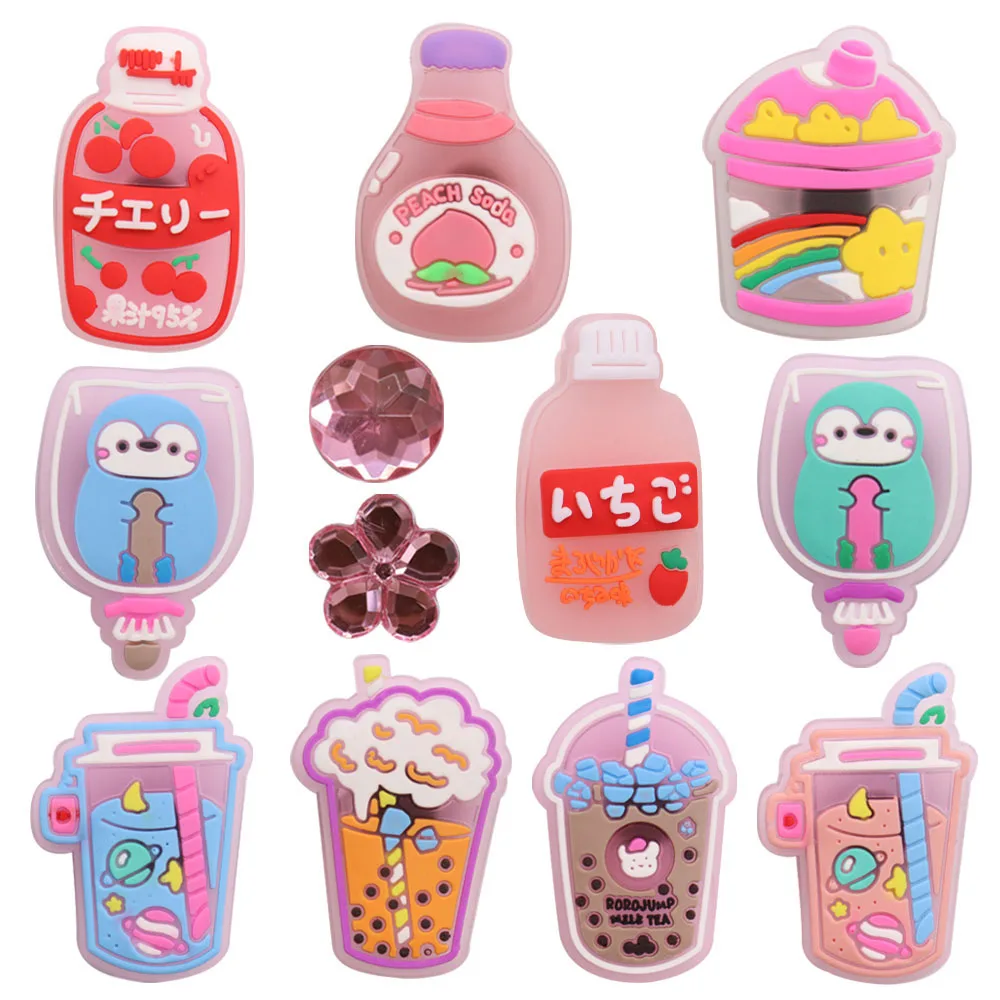 Wholesale 50Pcs PVC Drinks Peach Soda Juice Shoe Charms Buckle Clog Children Shoe Decoration Fit DIY Wristband Croc Jibz
Wholesale 50Pcs PVC Drinks Peach Soda Juice Shoe Charms Buckle Clog Children Shoe Decoration Fit DIY Wristband Croc Jibz