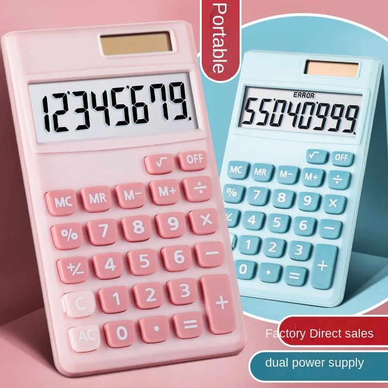 Candy color cute Calculator Solar 8 bit mini portable student computer with large screen
Candy color cute Calculator Solar 8 bit mini portable student computer with large screen