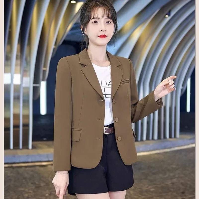 Short Blazer Jacket Womens Autumn New Korean Long-Sleeved Office Suit Coat Female Single-Breasted Streetwear Slim Casual Outwear
Short Blazer Jacket Womens Autumn New Korean Long-Sleeved Office Suit Coat Female Single-Breasted Streetwear Slim Casual Outwear