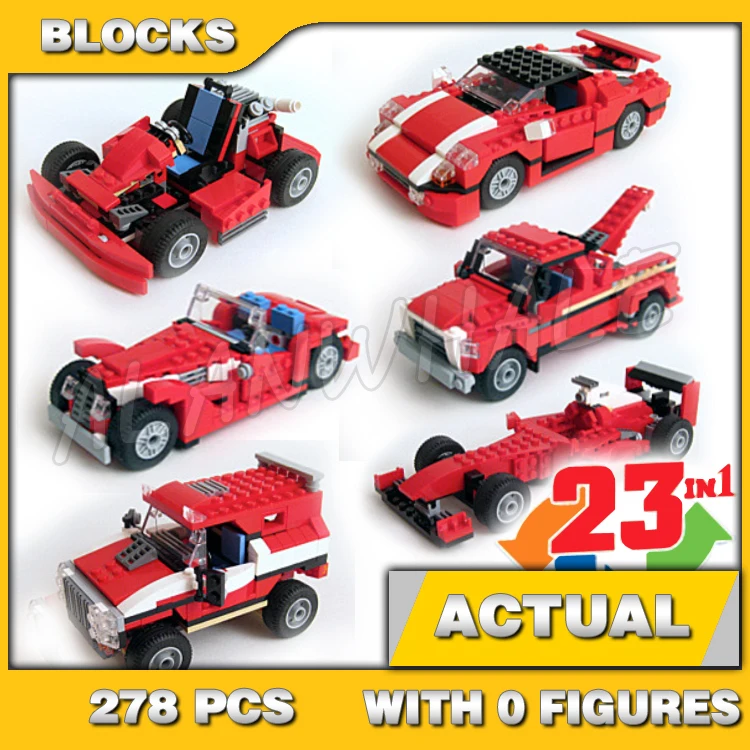 278pcs Creative 23in1 Red Car Super Speedster Go-cart Vehicles Roadster Racer 3110 Building Blocks Toy Compatible With Model 
278pcs Creative 23in1 Red Car Super Speedster Go-cart Vehicles Roadster Racer 3110 Building Blocks Toy Compatible With Model