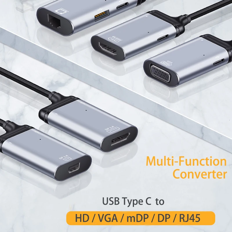 USB C to VGA DP HDMI-compatible Mini DP Cable Converter Type C to Thunderbolt 3 Adapter for Macbook Pro Samsung S20 4K UHD
USB C to VGA DP HDMI-compatible Mini DP Cable Converter Type C to Thunderbolt 3 Adapter for Macbook Pro Samsung S20 4K UHD