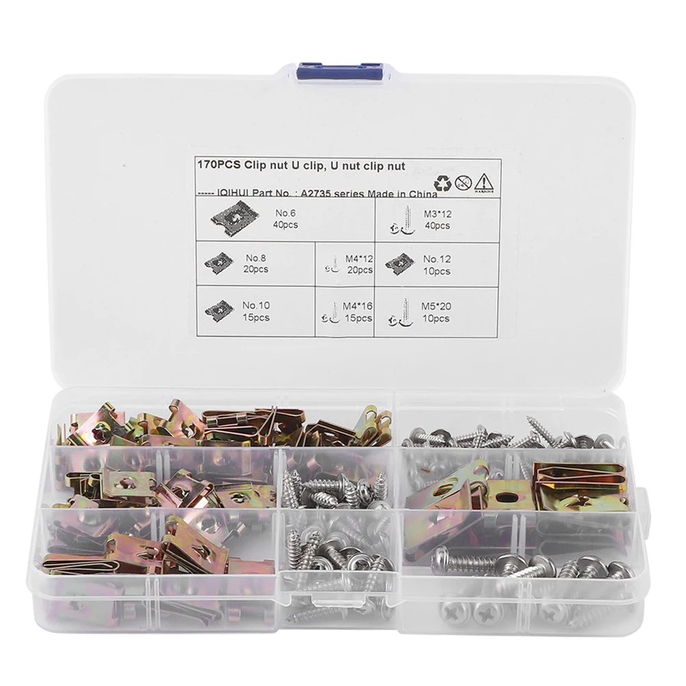 Rustproof U‑Clips Nuts Assortment Automotive Interior Trim Fasteners with Stainless Steel
Rustproof U‑Clips Nuts Assortment Automotive Interior Trim Fasteners with Stainless Steel