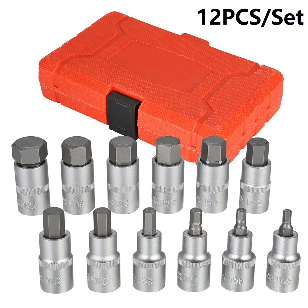 12Pcs 1/2‘’ Drive Impact Hex Bit Socket Set H5 H6 H7 H8 H10 H12 H14 H16 H17 H18 H19 H22 Allen Wrench Sockets Hand Repair Tool
12Pcs 1/2‘’ Drive Impact Hex Bit Socket Set H5 H6 H7 H8 H10 H12 H14 H16 H17 H18 H19 H22 Allen Wrench Sockets Hand Repair Tool