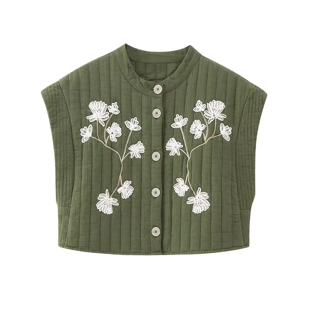 Women 2023 New Fashion summer Embroidered cotton-padded jacket vest vintage single-breasted sleeveless casual chic female Tops
Women 2023 New Fashion summer Embroidered cotton-padded jacket vest vintage single-breasted sleeveless casual chic female Tops