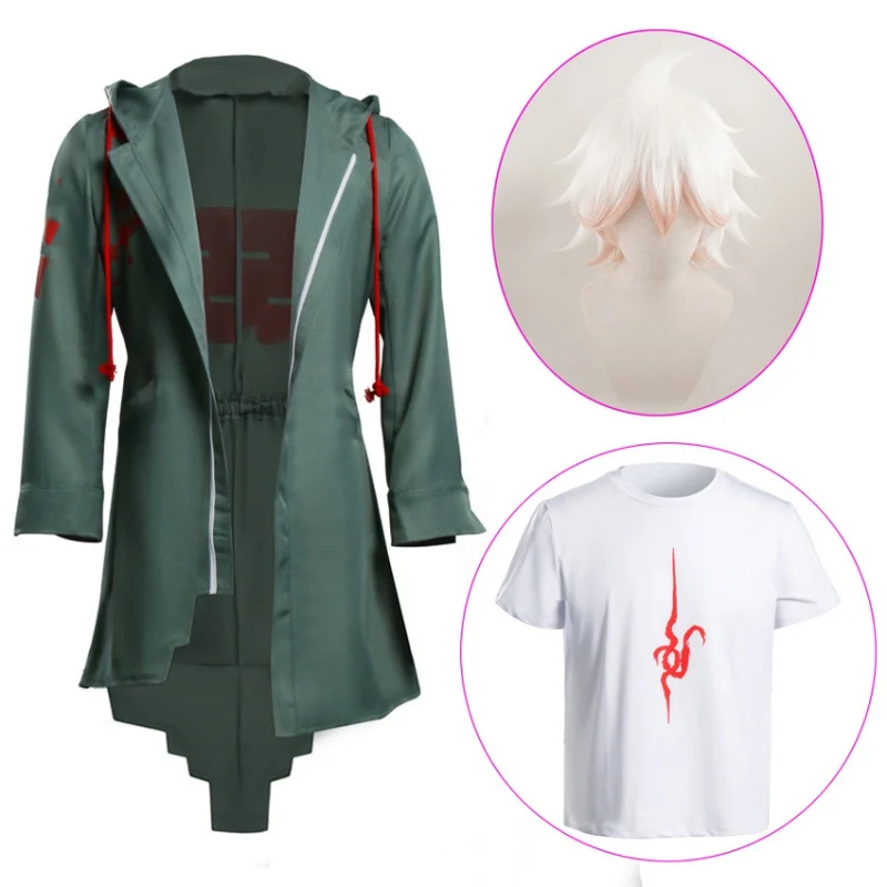 

Супер данганронпа 2 Nagito Komaeda Косплей куртка Футболка парик Хэллоуин костюмы для женщин мужчин взрослые аниме одежда косплей Wii %