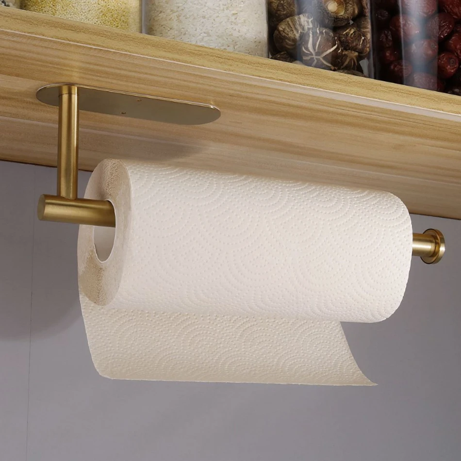 Adhesive Paper Holder Gold 304 Stainless Steel Stand Toilet Paper Towel Rack Tissue Roll Hanger for Kitchen Bathroom Free Nail
Adhesive Paper Holder Gold 304 Stainless Steel Stand Toilet Paper Towel Rack Tissue Roll Hanger for Kitchen Bathroom Free Nail
