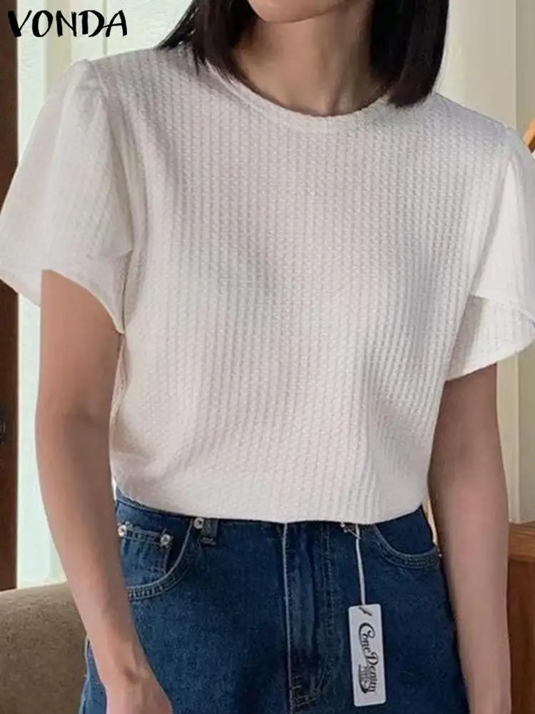 Elegant Tops VONDA omen Fashion Blouses 2023 Summer Casual Solid Color Tunic Short Sleeve Shirts Vintage Loose Blusas Femininas
Elegant Tops VONDA omen Fashion Blouses 2023 Summer Casual Solid Color Tunic Short Sleeve Shirts Vintage Loose Blusas Femininas
