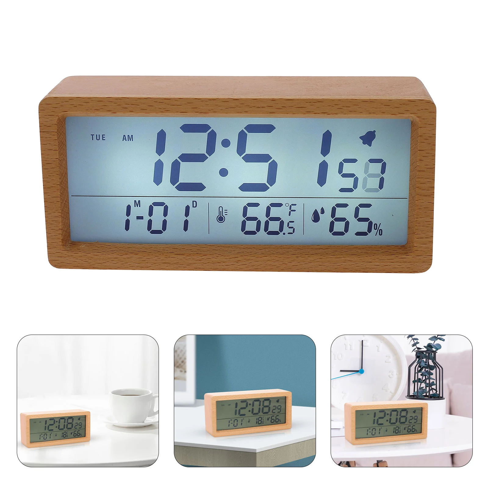 Clock Alarm Digital Led Wooden Calendar Desktop Home Hanging Function Multi Table Compact Electronicdesk Temperaturehumidity
Clock Alarm Digital Led Wooden Calendar Desktop Home Hanging Function Multi Table Compact Electronicdesk Temperaturehumidity