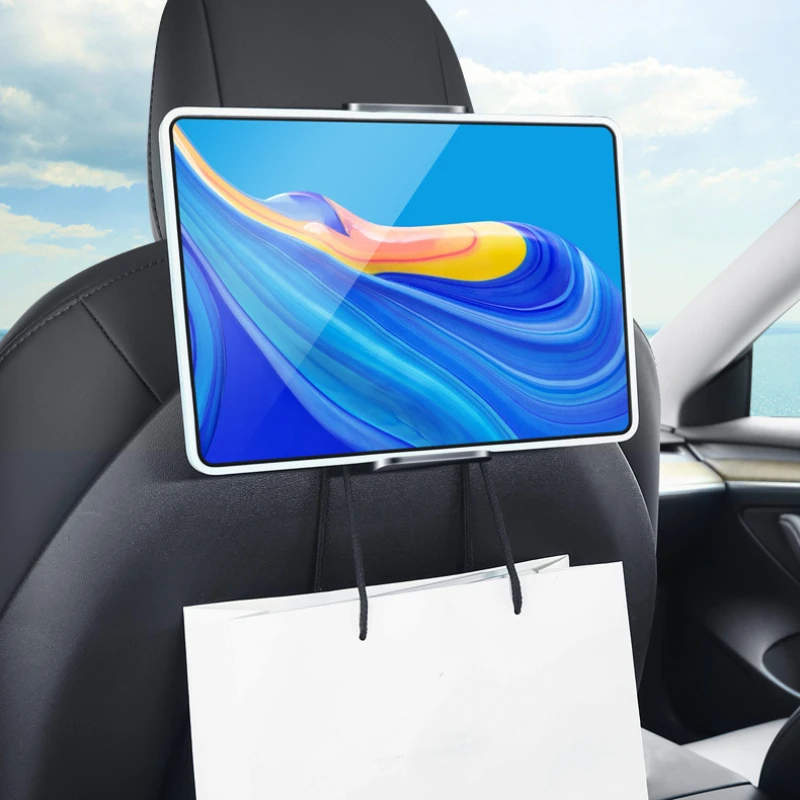 

For Tesla Model 3 Y Back Seat Phone Holder Hook 360 Degree Rotate Stand Auto Headrest Bracket For Tablet PC iPad Mini Support