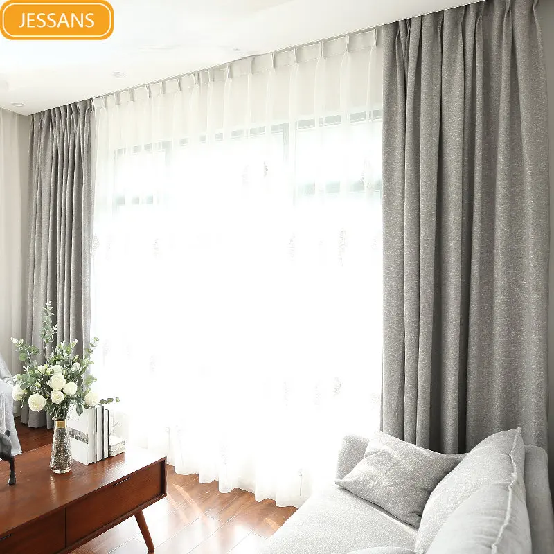 Solid color Curtains for Living room bedroom semi-blackout simple modern gray cotton linen Nordic style floor-to-ceiling
Solid color Curtains for Living room bedroom semi-blackout simple modern gray cotton linen Nordic style floor-to-ceiling