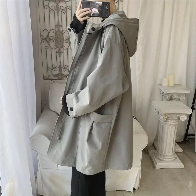 2023New windbreaker for men trend Korean Preppy mid-length simple coat loose spring autumn hooded jacket women BF cool streetwea
2023New windbreaker for men trend Korean Preppy mid-length simple coat loose spring autumn hooded jacket women BF cool streetwea