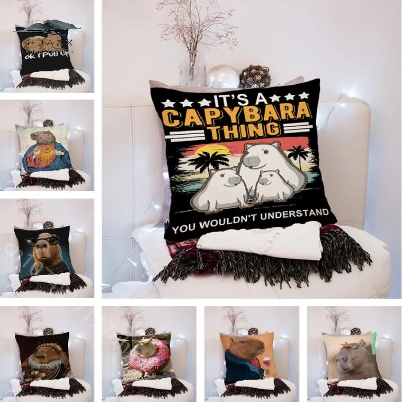 Capybara Club Pattern Pillow Case Home Decor Cute Cartoon Cushion Cover Living Room Sofa Pillowcase Lounge Throw Pillows Cover 
Capybara Club Pattern Pillow Case Home Decor Cute Cartoon Cushion Cover Living Room Sofa Pillowcase Lounge Throw Pillows Cover