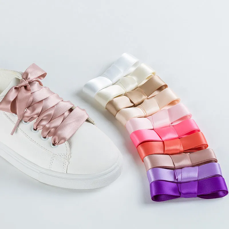 1 Pair 22 Colors Silk Satin Shoelaces 2 CM Width Flat Ribbon Shoe laces Boots Women Sneakers Shoelace Length 80CM 100CM 120CM S1
1 Pair 22 Colors Silk Satin Shoelaces 2 CM Width Flat Ribbon Shoe laces Boots Women Sneakers Shoelace Length 80CM 100CM 120CM S1