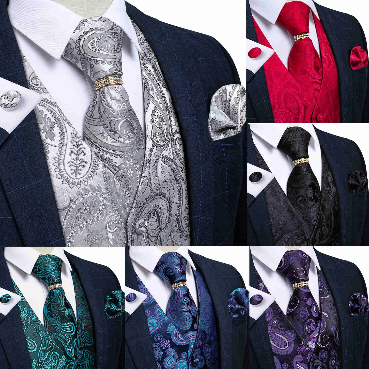 Men Vest Tie Set Classic Weddin Paisley Black old Paisley Tuxedo Suit Vest Formal Dress Male Waistcoat Sleeveless Vest DiBanu
Men Vest Tie Set Classic Weddin Paisley Black old Paisley Tuxedo Suit Vest Formal Dress Male Waistcoat Sleeveless Vest DiBanu