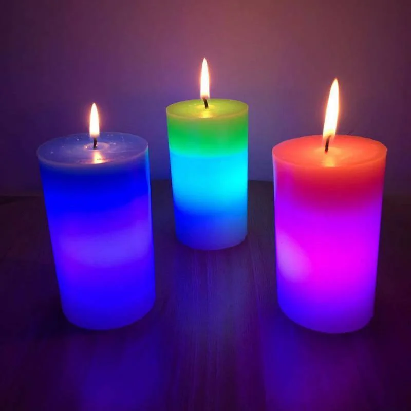 

Magic Colour Changing Wax Candles Colorful LED Light Home Lighting New Type Romantic Real Flameless Flickering Holiday Candle