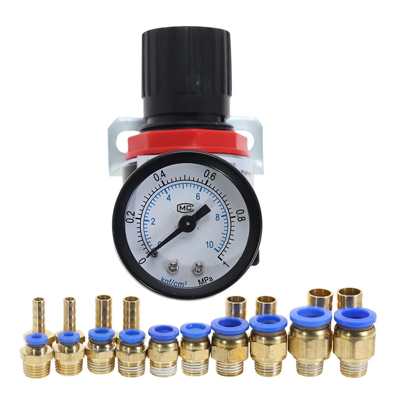 AR2000 1/4" Thread BSP Pneumatic Air Compressor Pressure Regulator Reduction Valve 4MM 6MM 8MM 10MM 12MM Connector Fittings
AR2000 1/4" Thread BSP Pneumatic Air Compressor Pressure Regulator Reduction Valve 4MM 6MM 8MM 10MM 12MM Connector Fittings