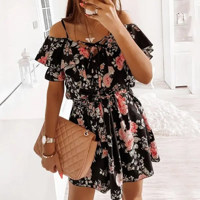Sexy Strap Woman Dress Summer Floral Chiffon Print Off Shoulder Sundress Elegant Chiffon A-Line Beach Boho Dresses Vestidos
Sexy Strap Woman Dress Summer Floral Chiffon Print Off Shoulder Sundress Elegant Chiffon A-Line Beach Boho Dresses Vestidos