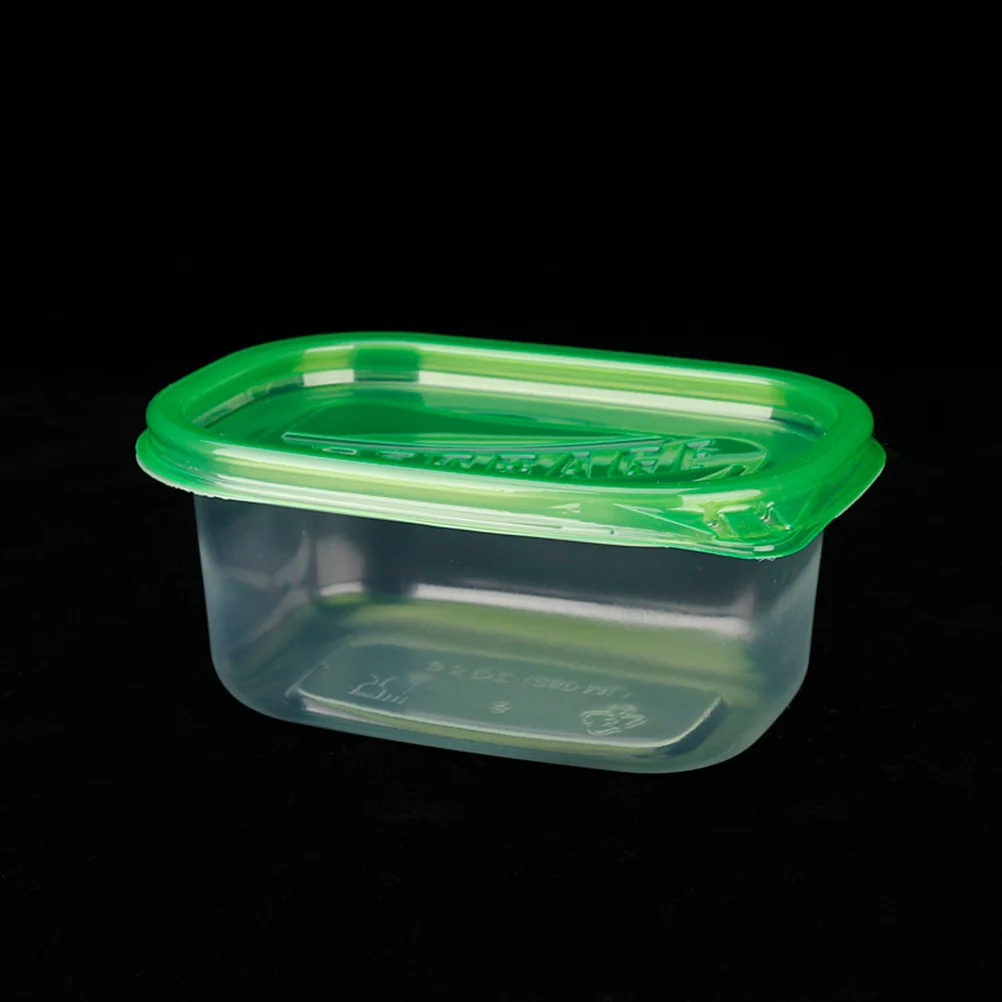 

12 шт., 280 мл, прямоугольные пластиковые коробки для обеда, одноразовая стандартная герметичная коробка для фруктового торта (зеленая и синяя и
