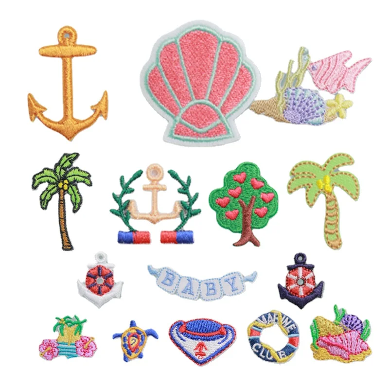100pcs/Lot Small Sea Animal Shell Coral Anchor Coconut Embroidery Patch Shirt Bag Clothing Decoration Accessory Craft Applique
100pcs/Lot Small Sea Animal Shell Coral Anchor Coconut Embroidery Patch Shirt Bag Clothing Decoration Accessory Craft Applique
