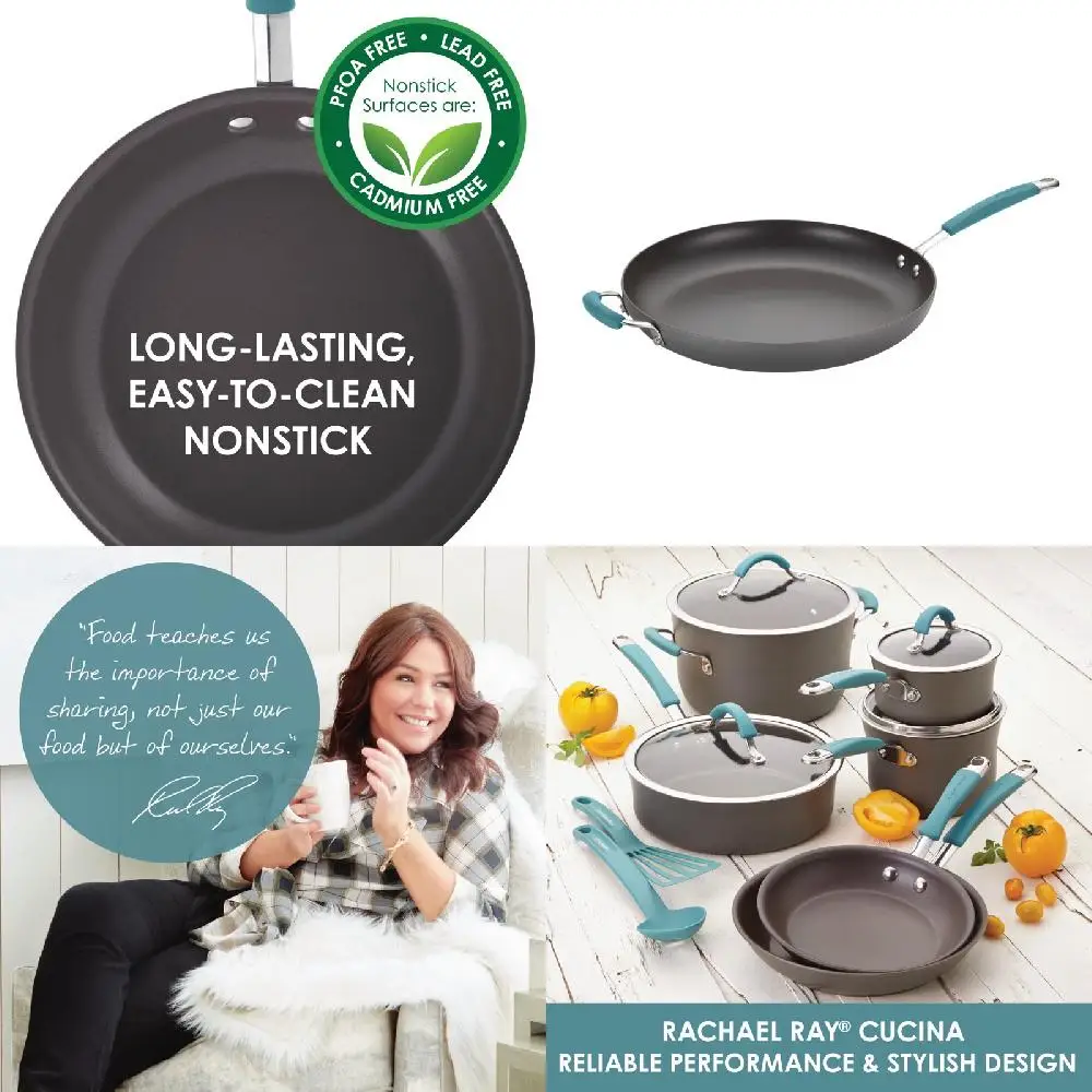 ooking Extra-Large Robust Cucina Hard-Anodized Nonstick Skillet with Agave Blue & Gray Helper Handle, Improved Performance for E
ooking Extra-Large Robust Cucina Hard-Anodized Nonstick Skillet with Agave Blue & Gray Helper Handle, Improved Performance for E